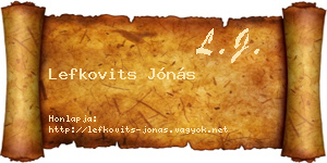 Lefkovits Jónás névjegykártya